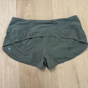 lululemon athletica Speed Ups Olive Green Athletic Shorts